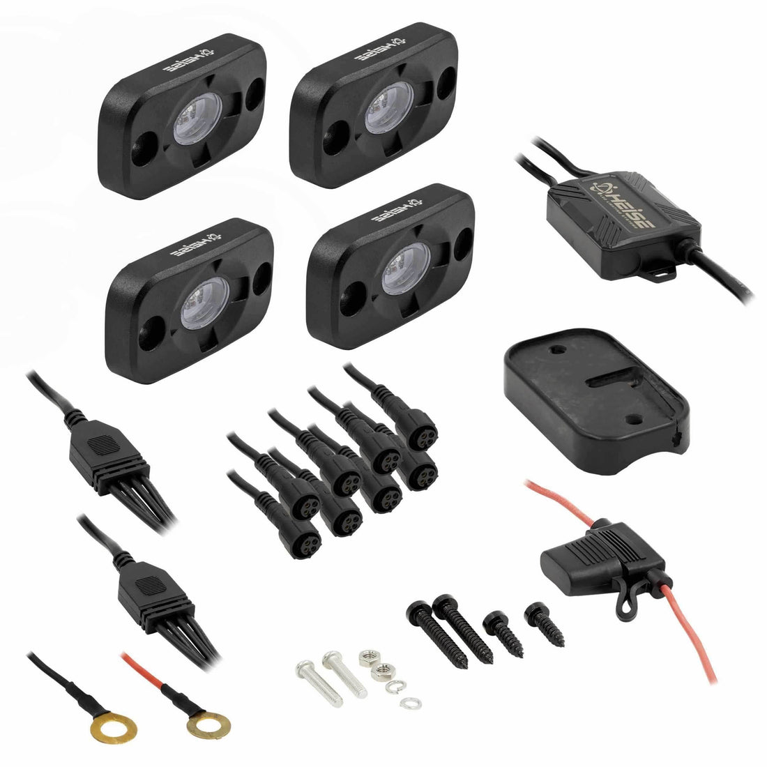 Heise HE-4TLRGBK RGB Accent Light Kit - 4 RGB Pods, 3 LED Heise