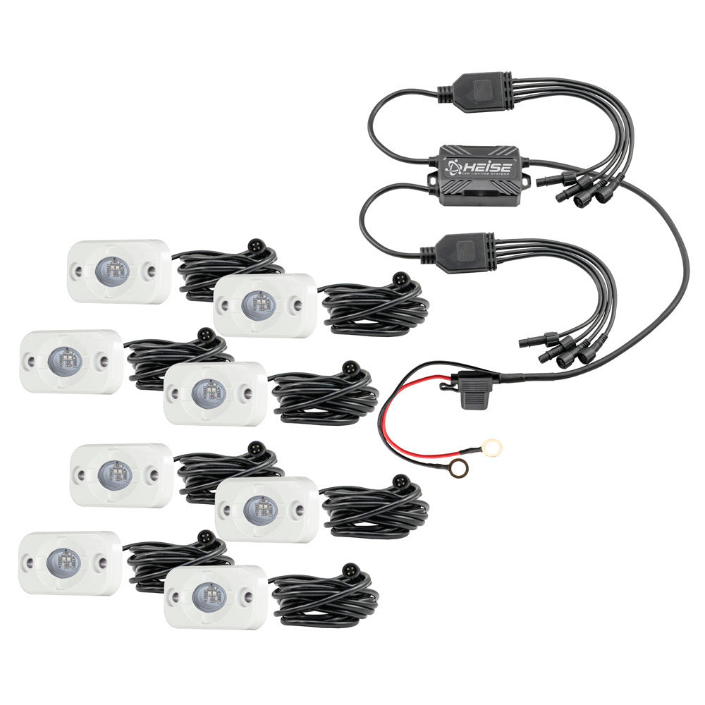 Heise HE-8MLRGBK Marine RGB Accent Lights - 8 Pack Kit Heise