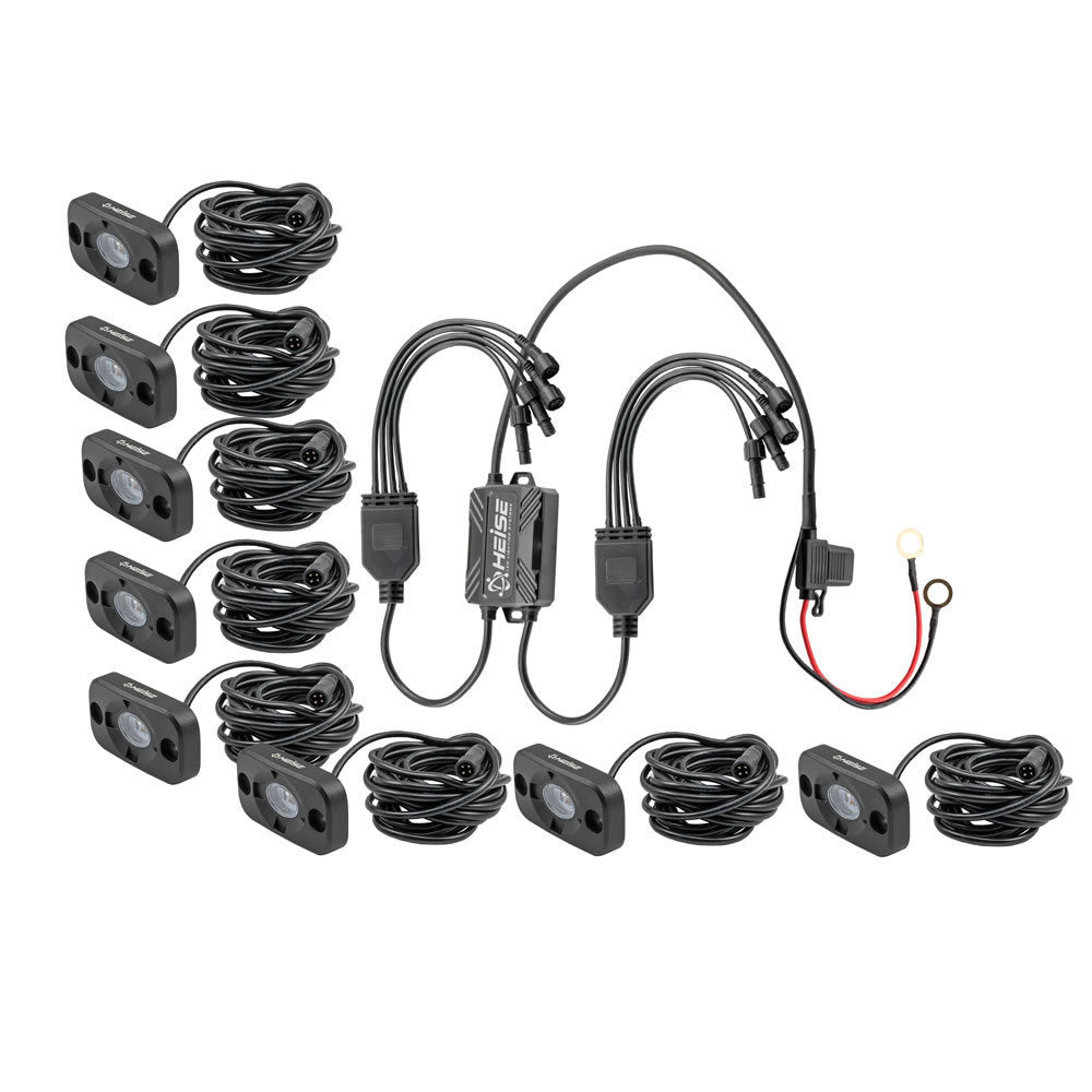 Heise HE-8TLRGBK RGB Accent Light Kit - 8 RGB Pods, 3 LED Heise