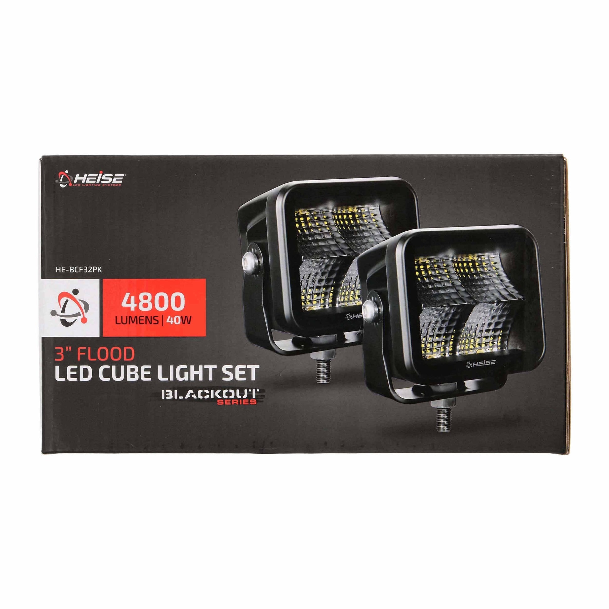 Heise HE-BCF32PK Blackout 3" - 4 LED Flood Cube - 2 Pack Heise