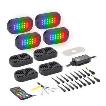 Heise HE-CHASE-K4 Chasing Wide Angle Rock Light Kit - 4 Pack
