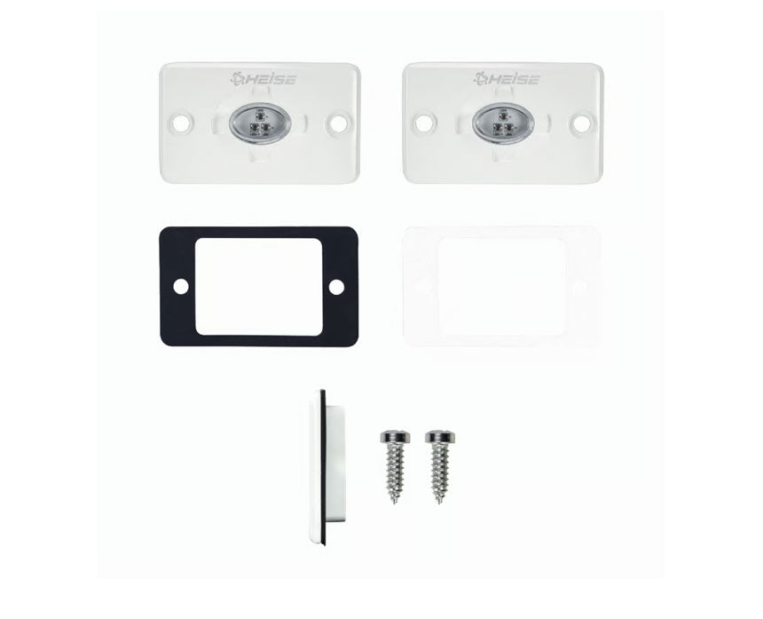 Heise HE-FMML1R 1.5 X 3" Red Flush Mount Aux Marine Accent Lighting Pod Heise