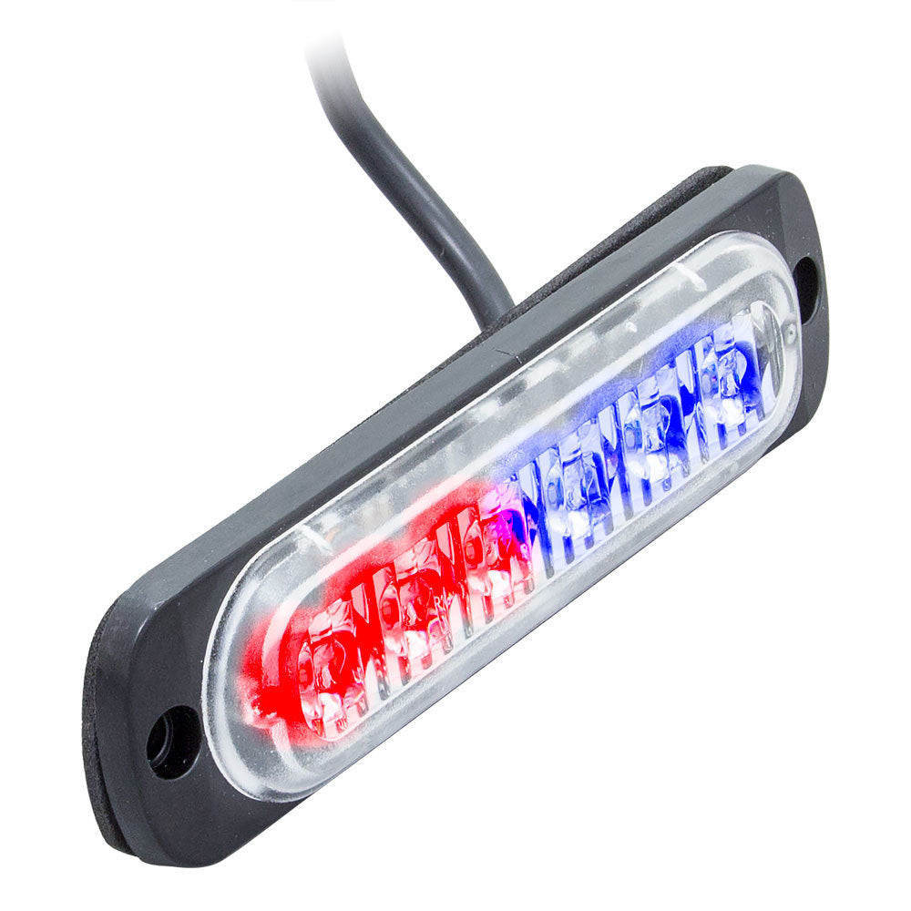 Heise HE-MULTE-6BR Bi-Color Blue/Red Marker Lights - 4.4 Inch, 6 LED Heise