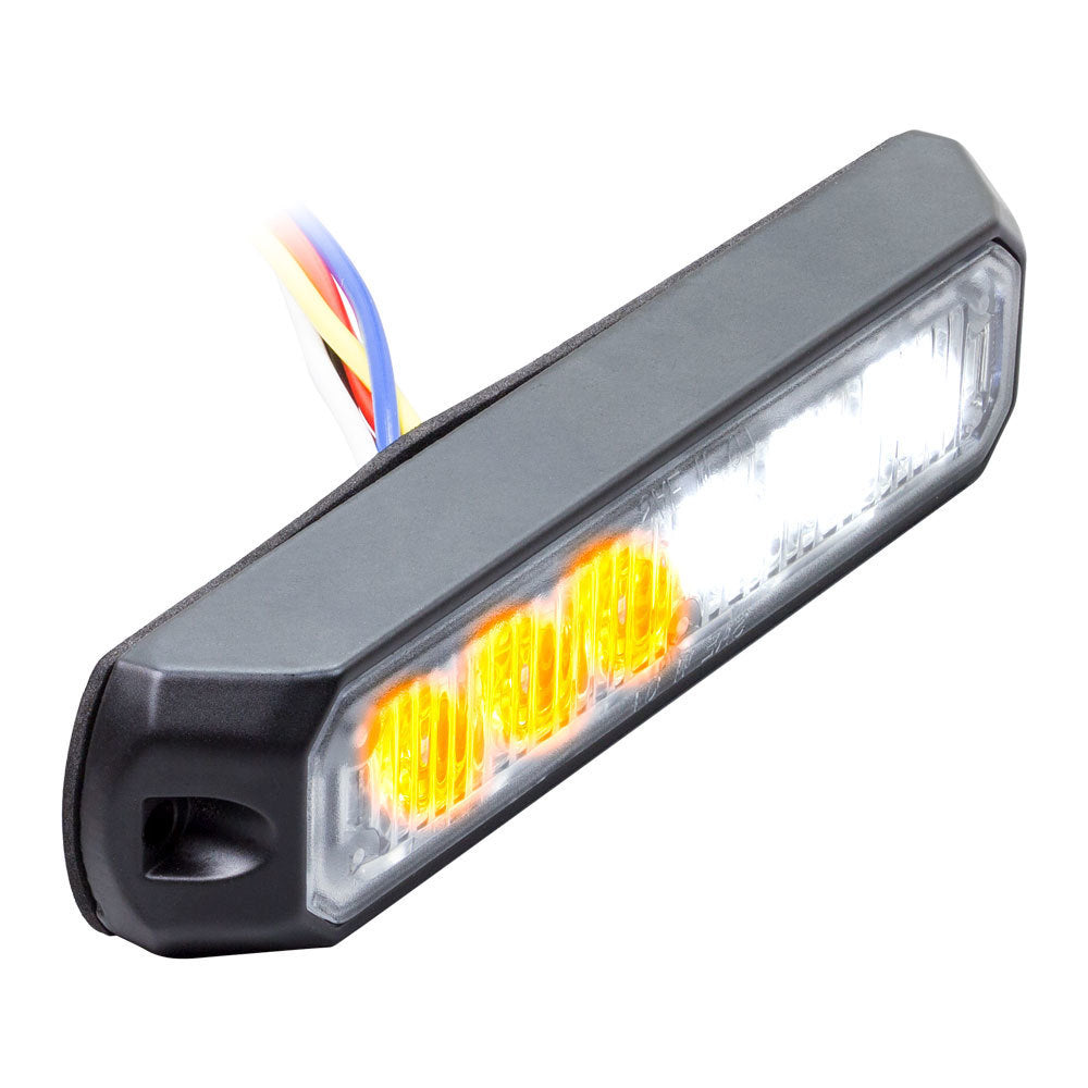 Heise HE-MUMRK-6WA White/Amber Marker Lights - 4.9 Inch, 6 LED Heise
