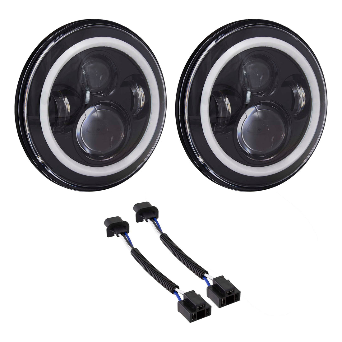 Heise HE-PBHL702RGB 7" LED Light w/RGB Halo and Black Front Face - 7 Inch, 6 LED Heise