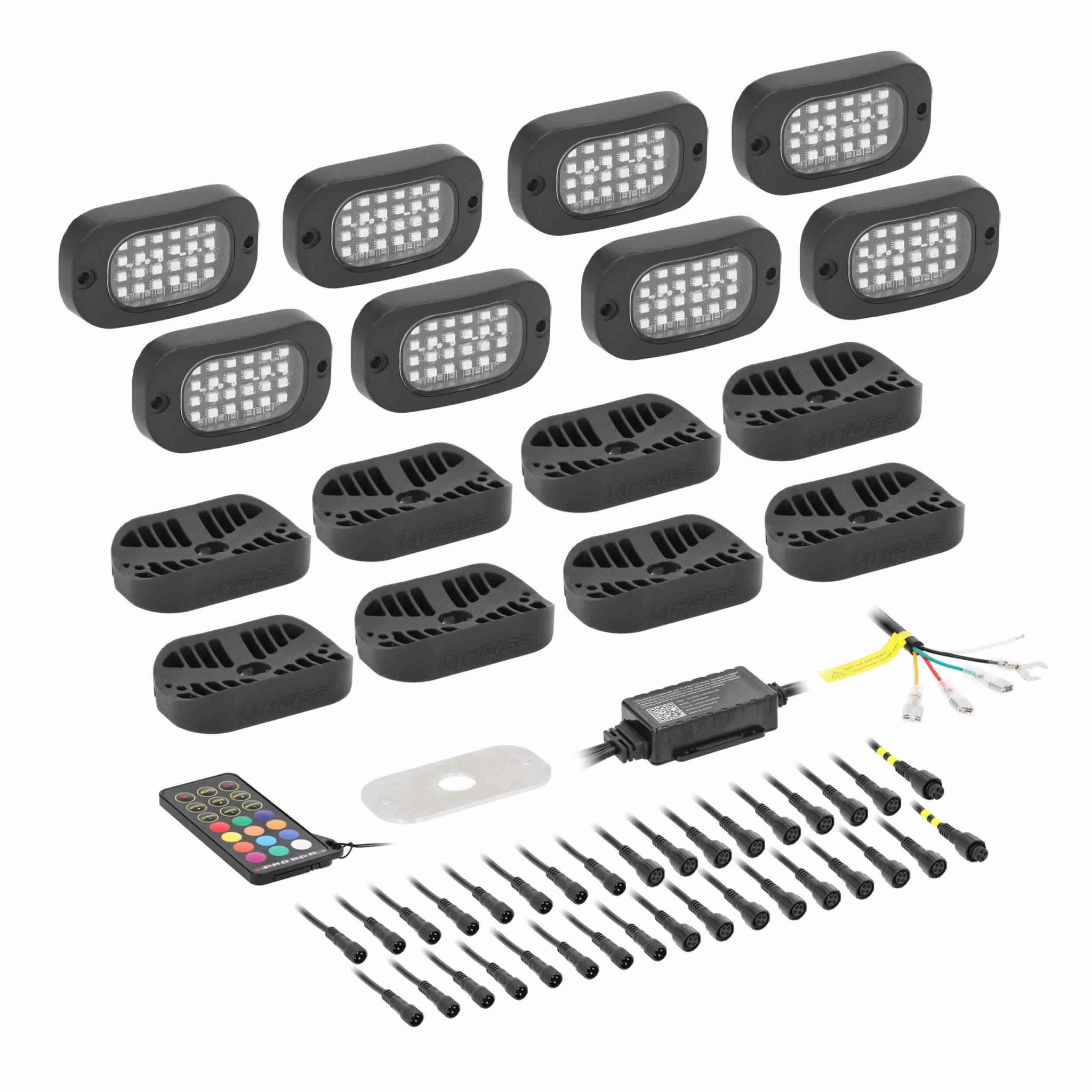 Heise HE-RGB-K8 RGB Wide Angle Rock Light Kit - 8 Pack Heise
