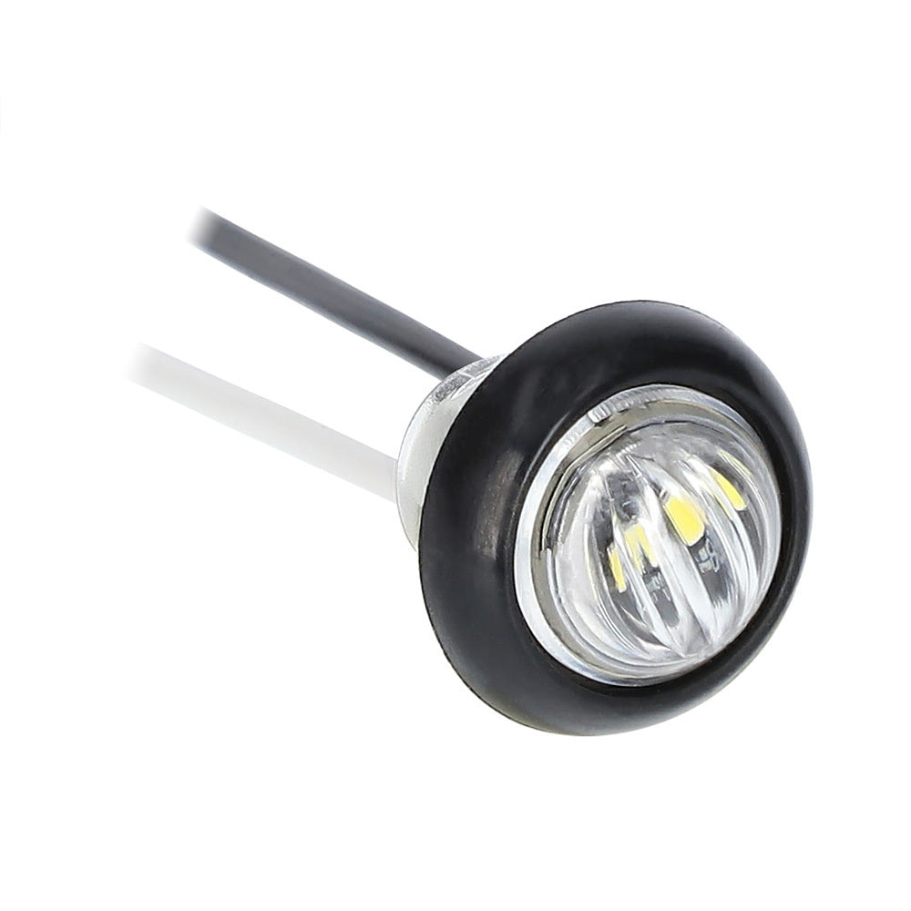 Heise HE-TR7503 Round White Marker/Clearance Light - .75 Inch, 3 LED Heise