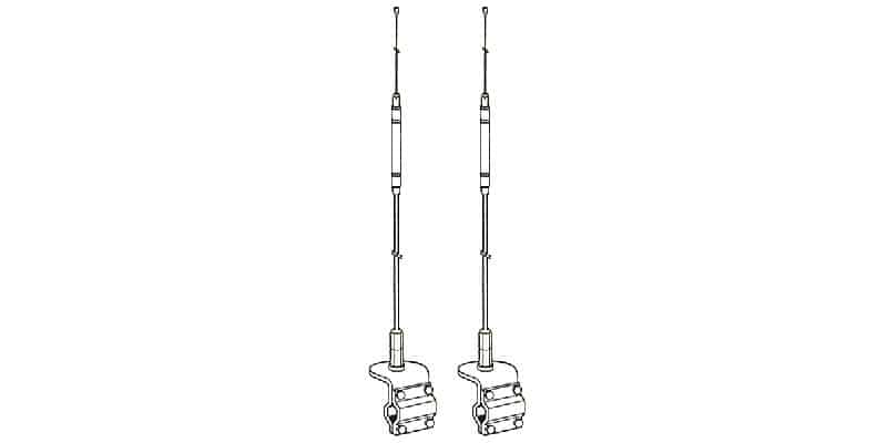 Hustler HQD - Hustler Dual Mirror Mount CB Antenna Kit (HQD) Galaxy