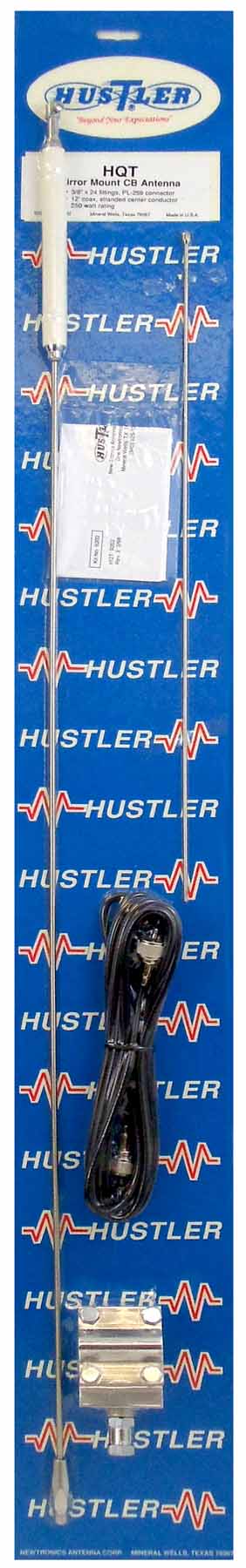 Hustler HQT - 51" Hustler Single Mirror Mount CB Antenna Kit (HQT)