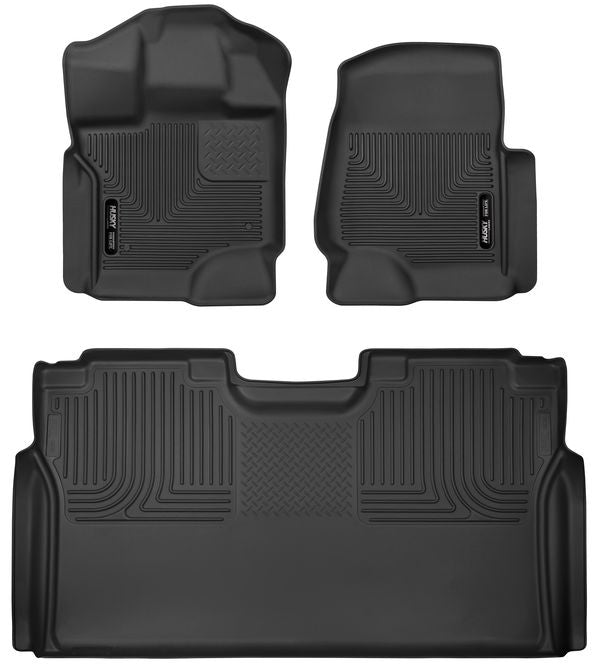 Husky Liners 53498 X-act Contour® Floor Mats For Ford F-150 & Lightning (Front & 2nd Seat Floor Liners) Husky Liners