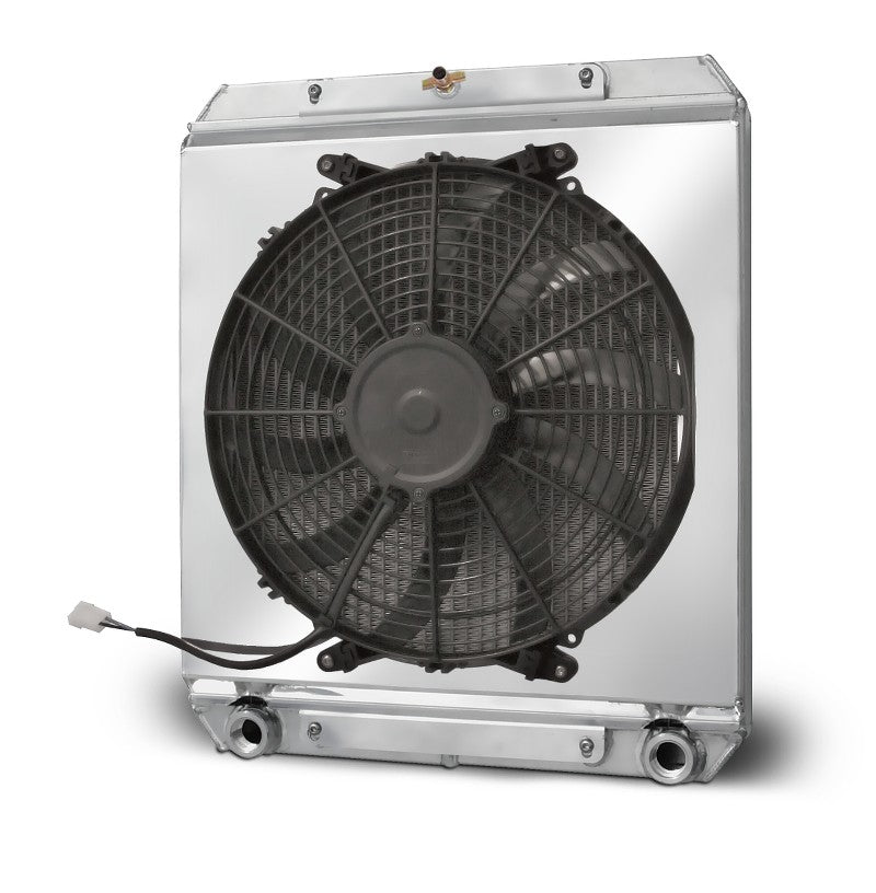 AFCO Racing 80108N Aluminum  Radiator with Fan Shroud  Dragster/Roadster    Double Pass  3/4 FNPT Inlet  3/4 FNPT Outlet Afco Racing Products