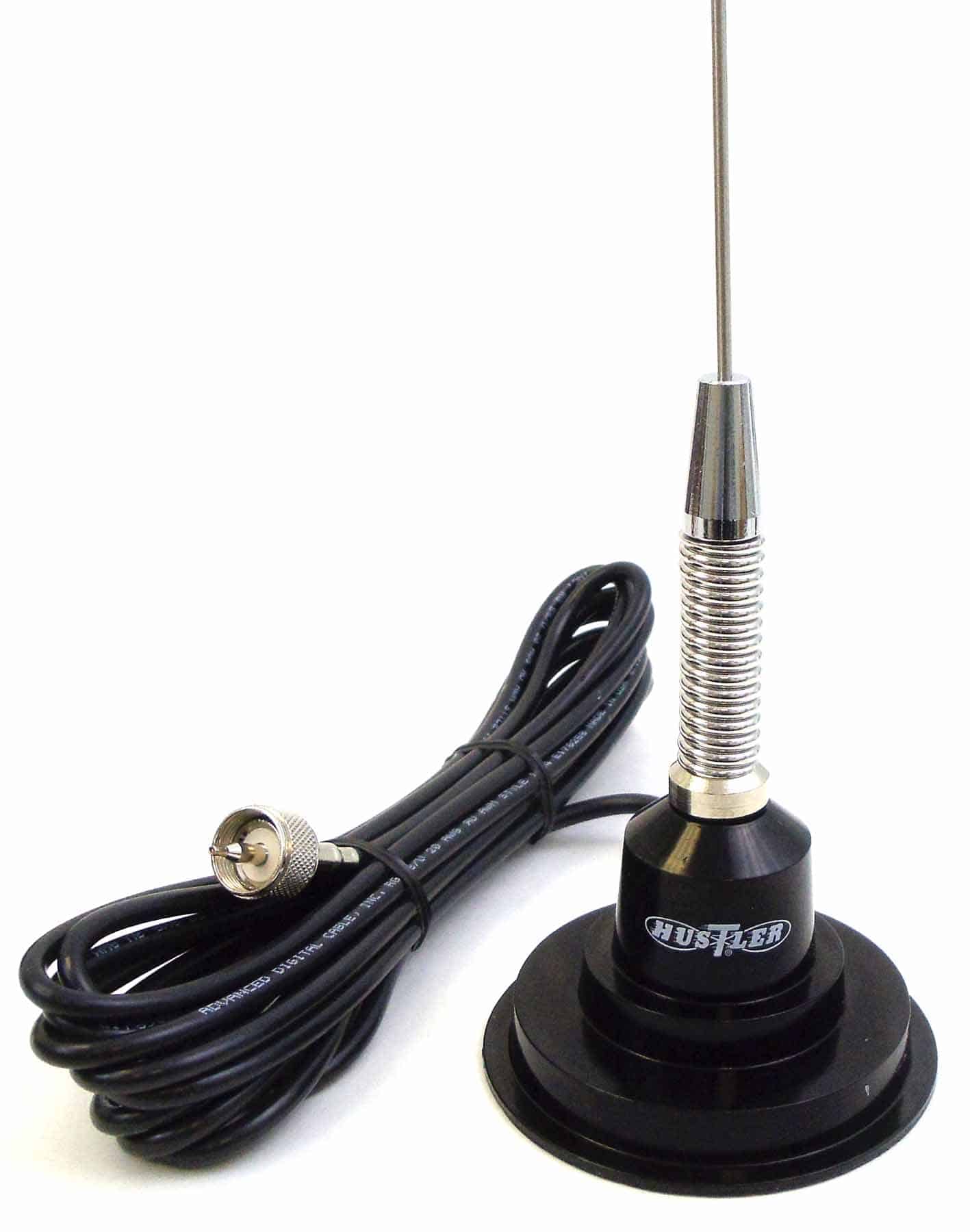 Hustler IC100S-B - Hustler 45" Magnet Mount CB Antenna Kit With Spring -Black (IC100S-B)