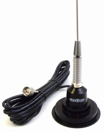 Hustler IC100S-B - Hustler 45" Magnet Mount CB Antenna Kit With Spring -Black (IC100S-B)