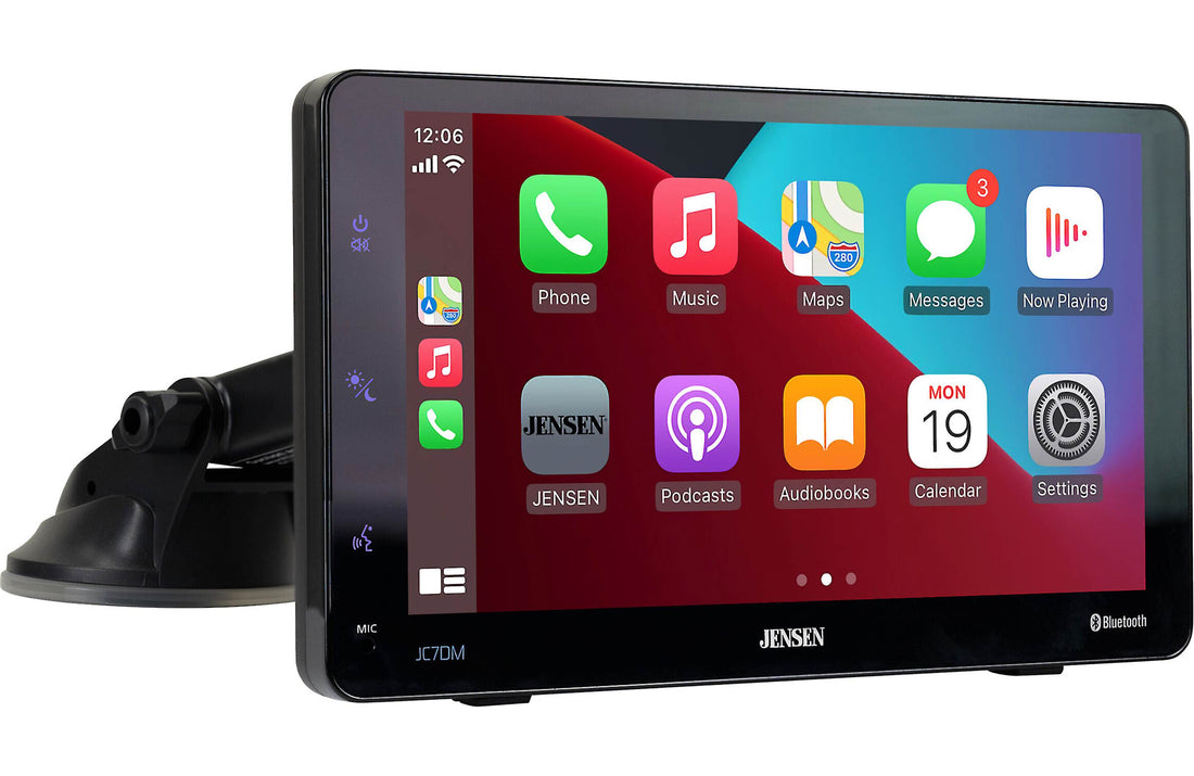 Jensen JC7DM 7" touchscreen monitor with wired or wireless Apple CarPlay® and Android™ compatibility Jensen
