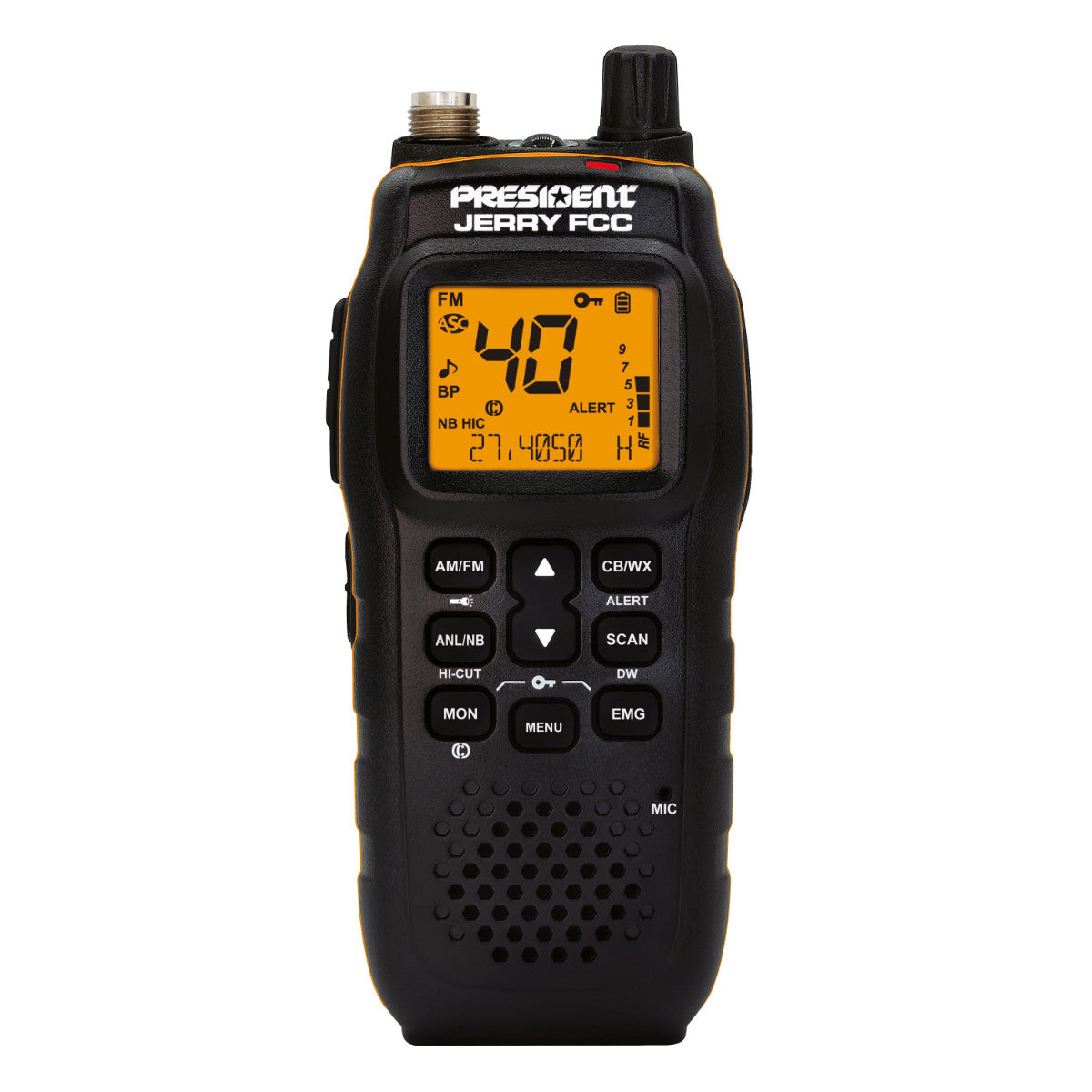 President Jerry FCC Handheld CB Radio with 12V Vehicle Adapter