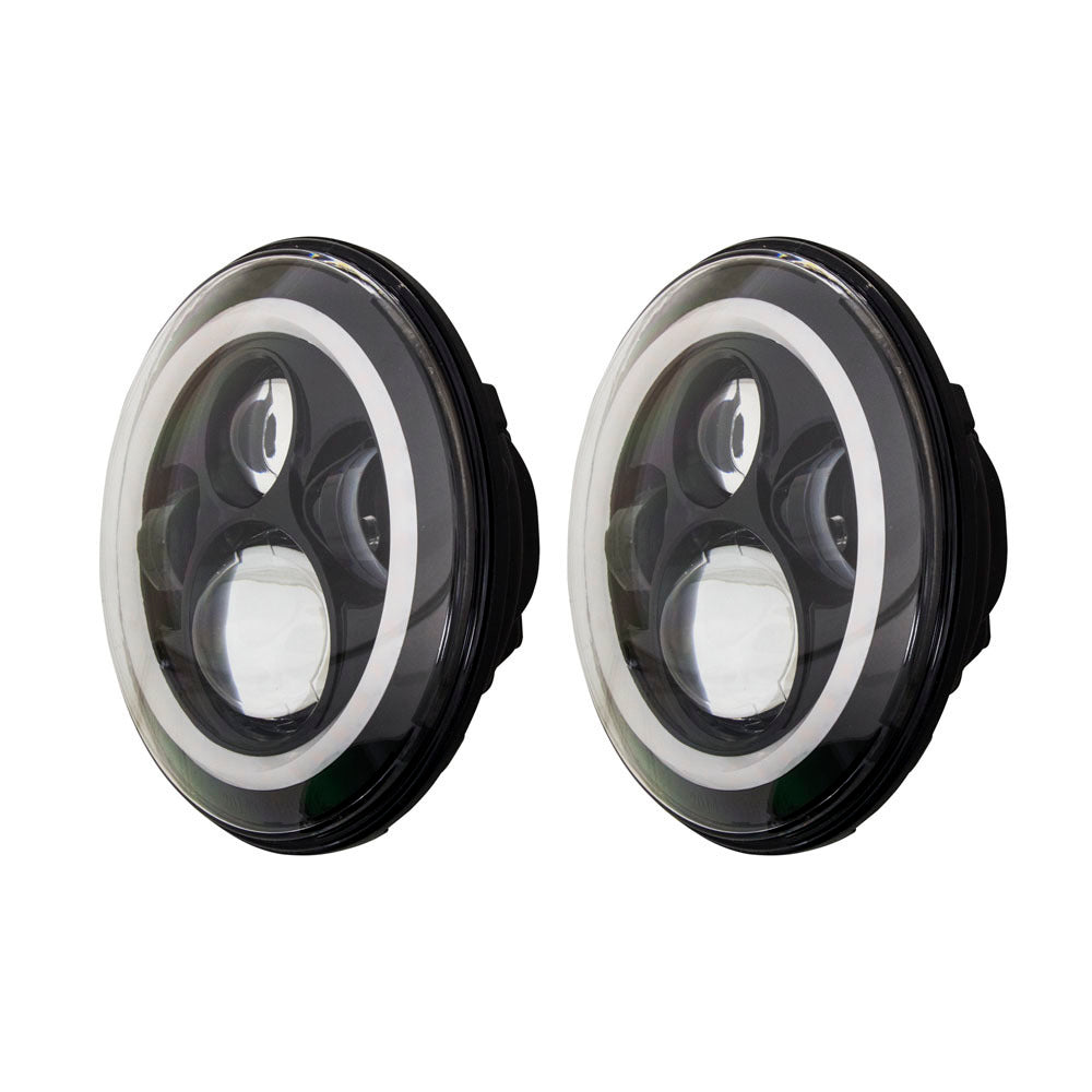 Heise JP-702B 7" LED Light with Black Face and Full Halo - 7 Inch, 9 LED Heise