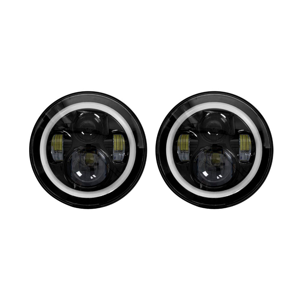 Heise JP-702B 7" LED Light with Black Face and Full Halo - 7 Inch, 9 LED Heise