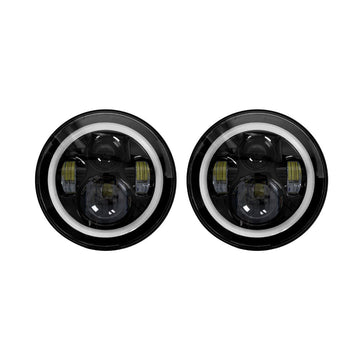 Heise JP-702B 7" LED Light with Black Face and Full Halo - 7 Inch, 9 LED Heise