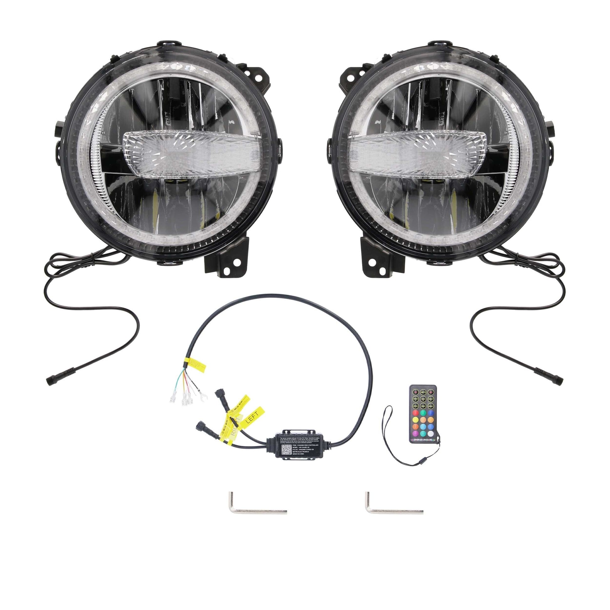 Heise JP-901RGBKT 9" Premium Chasing LED Headlights - Fits select Jeeps Heise