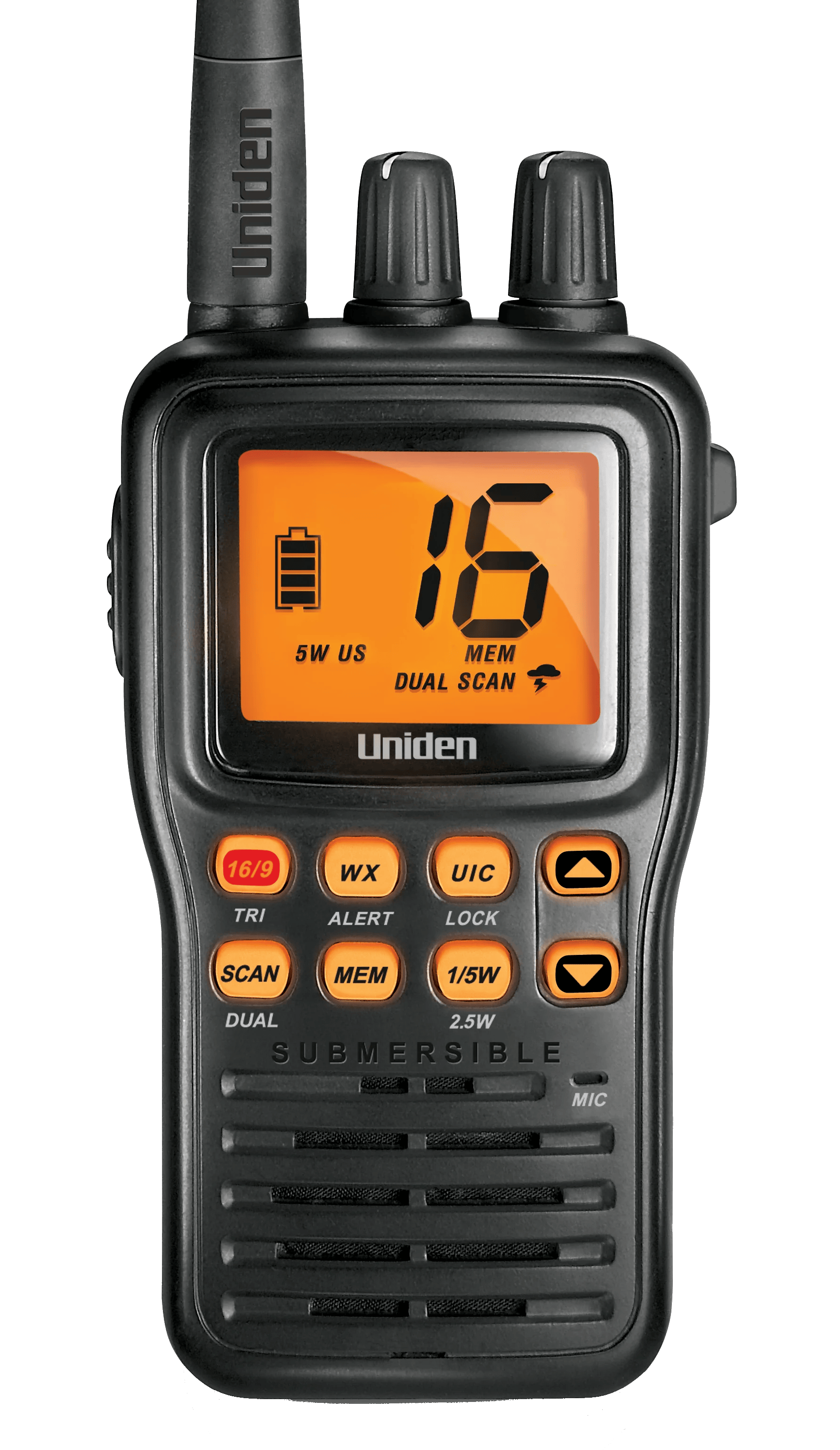 Uniden MHS75 Submersible Handheld Two-Way VHF Marine Radio Uniden