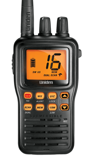 Uniden MHS75 Submersible Handheld Two-Way VHF Marine Radio Uniden