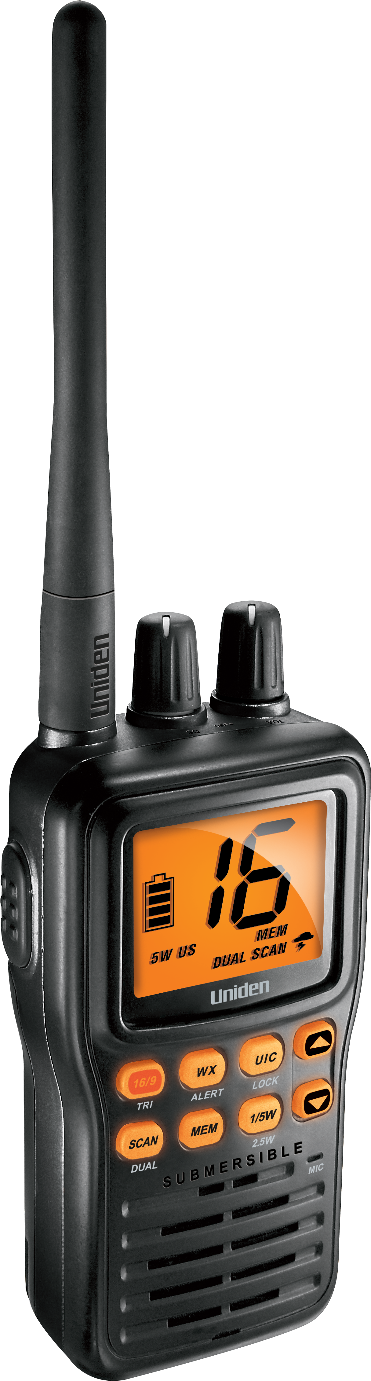 Uniden MHS75 Submersible Handheld Two-Way VHF Marine Radio Uniden