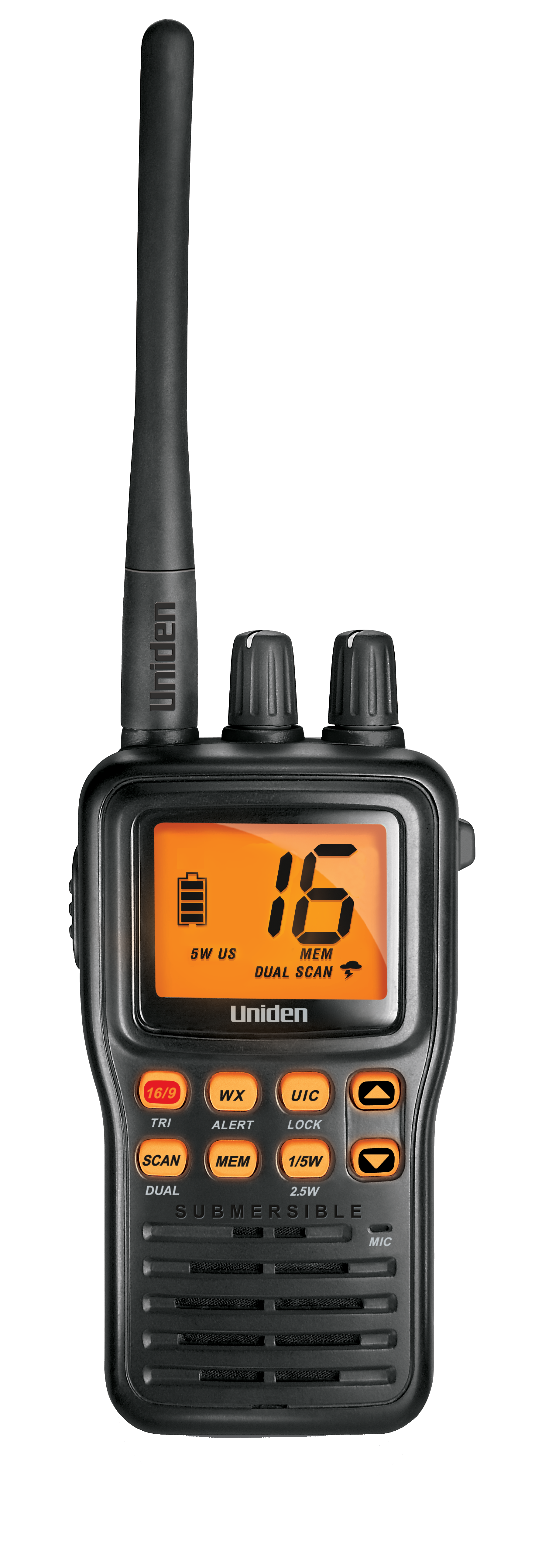 Uniden MHS75 Submersible Handheld Two-Way VHF Marine Radio Uniden