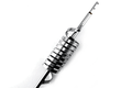 Monkey Made MM-9 LONG Heavy Gauge Aluminum Flat Open Coil, Tunable, 18in Shaft, 49in Whip, 3in Coil, 20K+ Watt, 26-29MHz, Center Loaded, Mobile CB Antennas Monkeymade