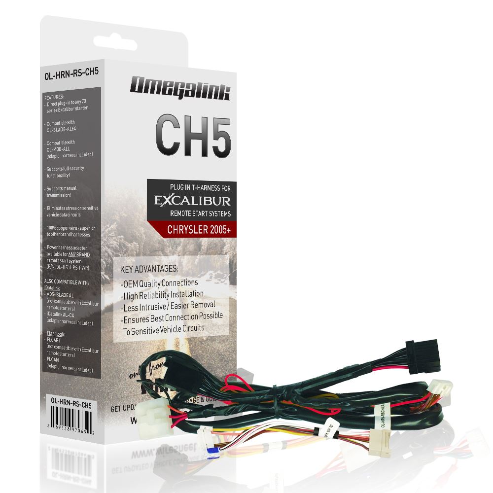 Omegalink OL-HRN-RS-CH5 T-Harness for a remote start system in select 2005-up Chrysler-built vehicles Lessco Electronics