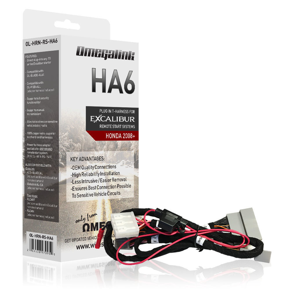 Omega Alarms OL-HRN-RS-HA6 Plug-In T-Harness for Select 2013+ Honda/Acura Push-to-Start Models Omega