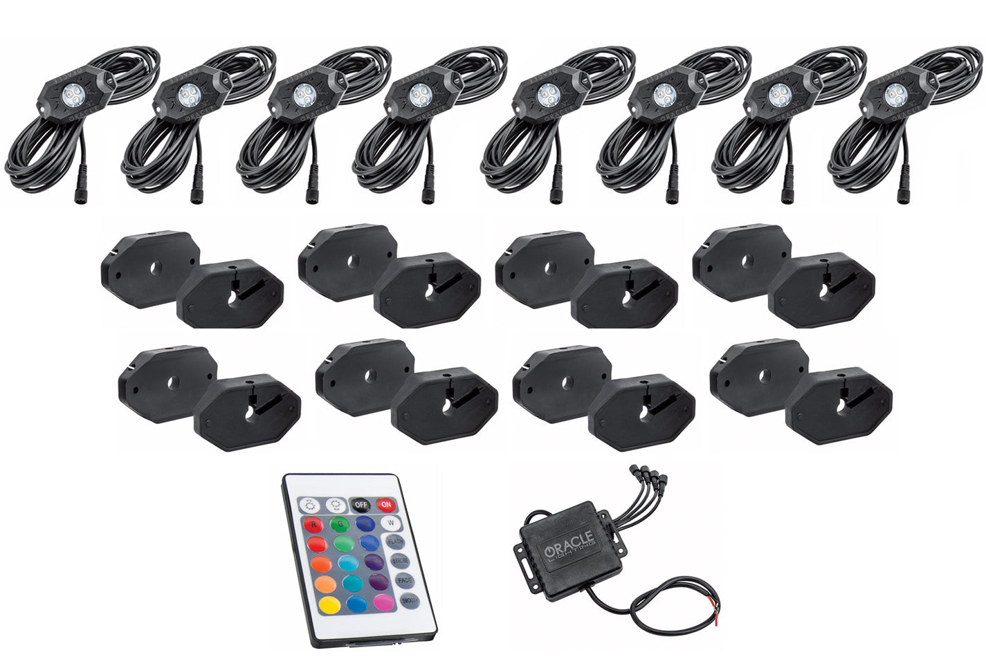 Oracle Lighting 5819-333 ColorSHIFT LED Rock Light Underbody Kits 5819-333 Auxiliary Lights, Underbody, Bluetooth, Wireless Remote, ColorSHIFT Rock Light, Kit ‎Allstar Performance