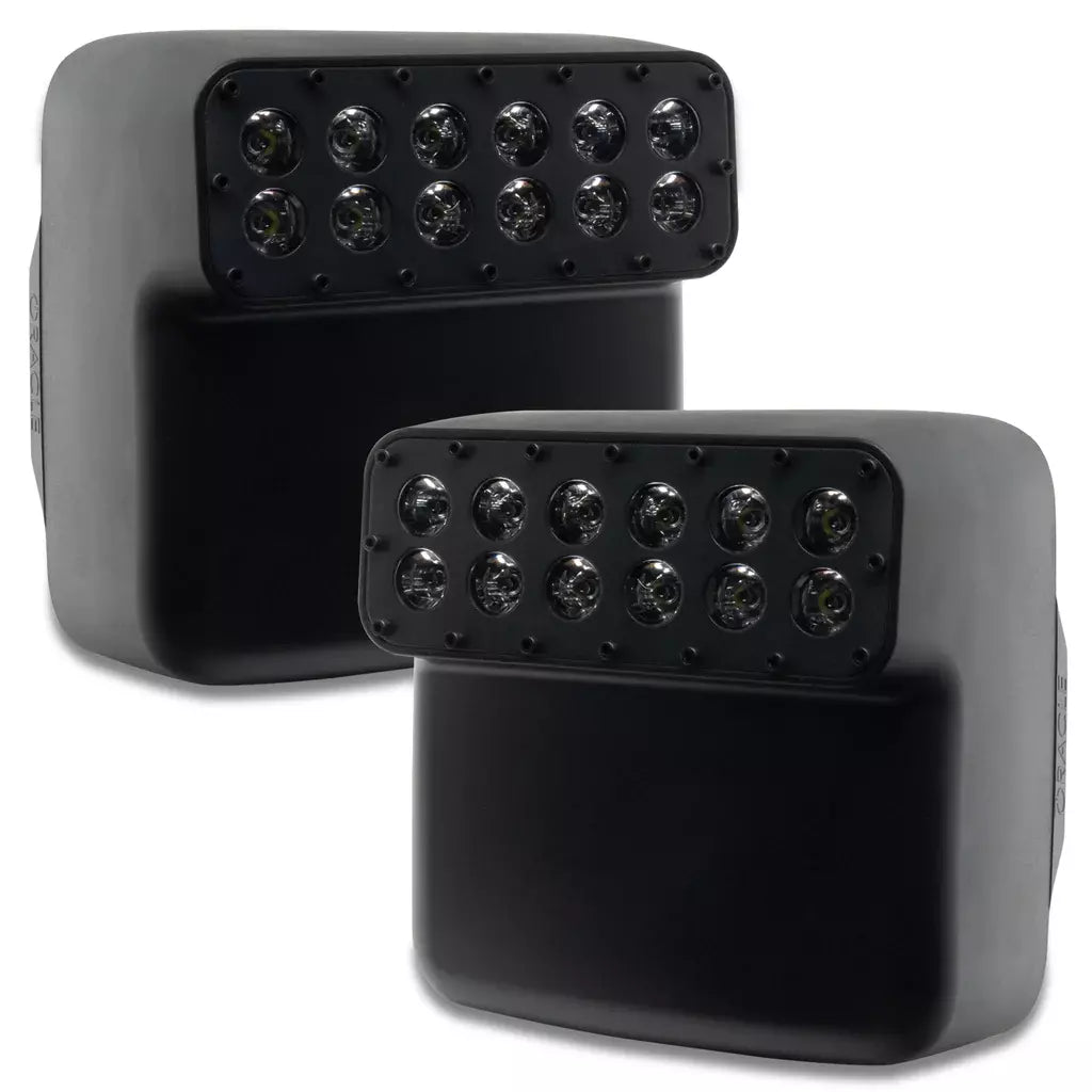 Oracle Lighting 5855-001 LED Mirrors 5855-001 Side View Mirrors, Oracle, LED, Off-Road Side Mirrors, Plastic Housing, Black, 45 Degree Angle Beam, 2,200 Lumens, Jeep, Wrangler JL, Gladiator, Pair ORACLE