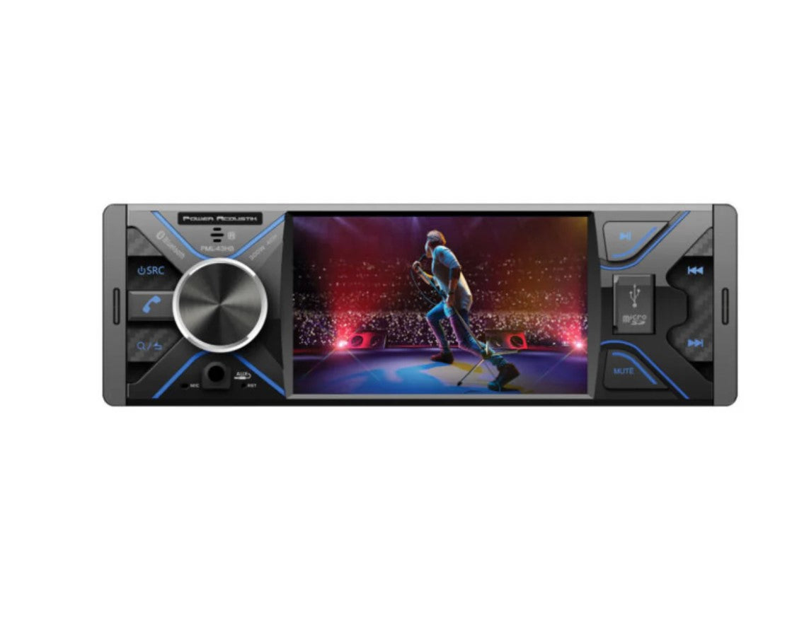 Receptor multimedia digital Bluetooth 1080P Power Acoustik PML-43HB con pantalla LCD de 4,3"