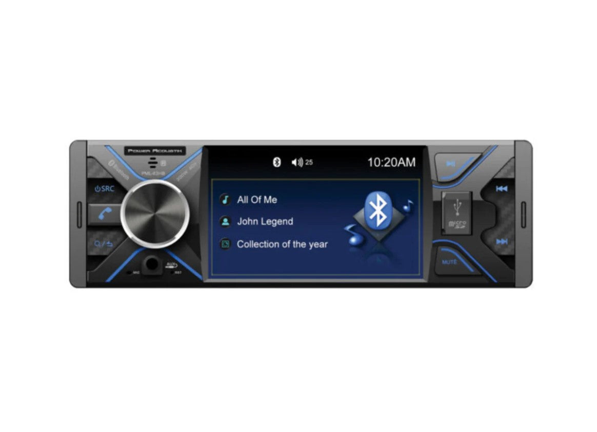 Power Acoustik PML-43HB Bluetooth Digital 1080P Multimedia Receiver w/ 4.3" LCD Omega