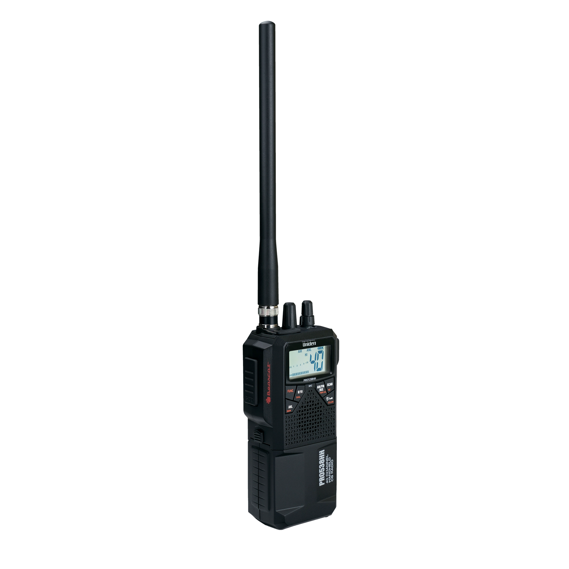 Uniden PRO538HHFM Handheld CB Radio with FM - 2 in 1 Walkie Talkie with Vehicle Adapter Kit Hustler