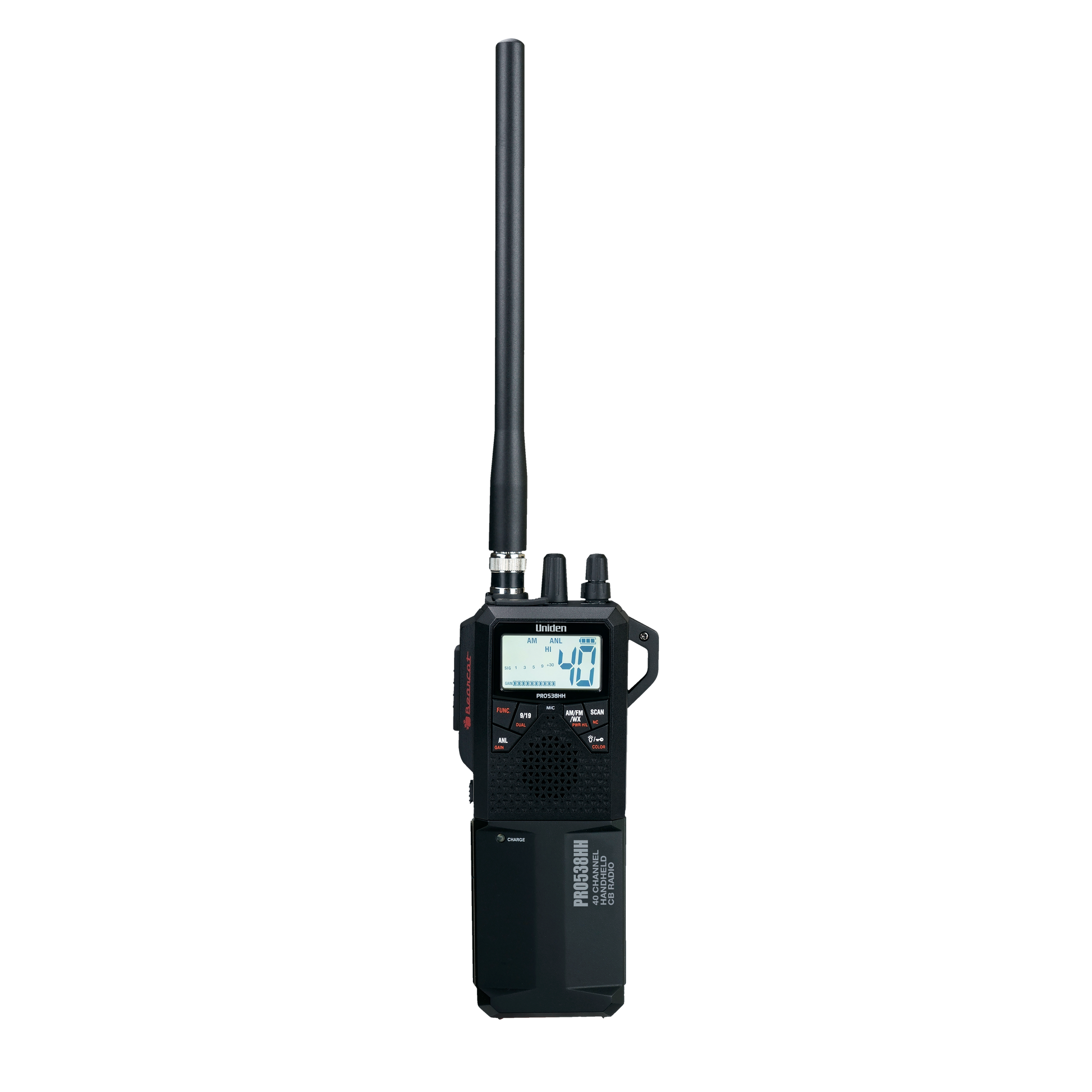 Uniden PRO538HHFM Handheld CB Radio with FM - 2 in 1 Walkie Talkie with Vehicle Adapter Kit Hustler