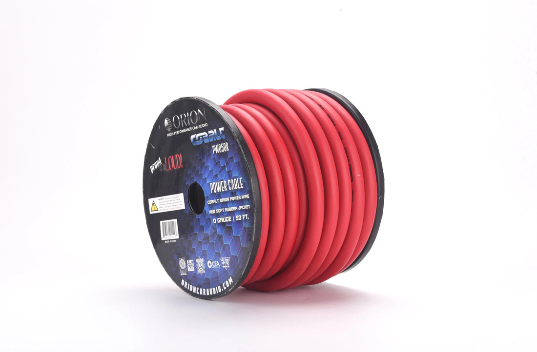 Orion PW050R Cobalt 0 Gauge CCA Wire - Red Jacket (50ft Roll) Orion