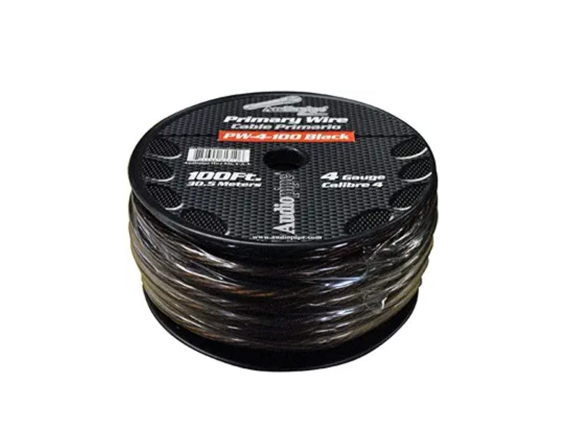 Audiopipe® PW4-100BLK - 4 AWG Single 100' Black Stranded GPT Primary Speaker Wire