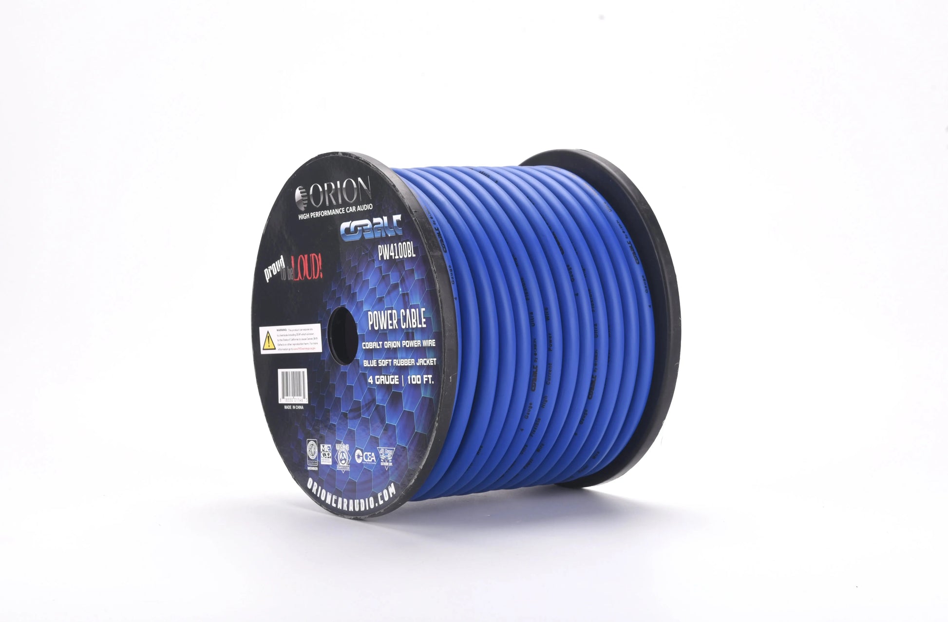 Orion PW4100BL Cobalt 4 Gauge CCA Wire - Blue Jacket (100ft Roll) Orion