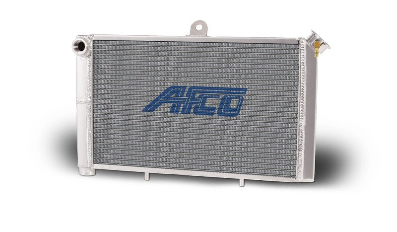 AFCO Racing 80207 Aluminum Satin Radiator Cage Mount Double Pass 3/4 NPT Female Inlet/Outlet for Mini/Micro Sprint Afco Racing Products