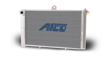 AFCO Racing 80207 Aluminum Satin Radiator Cage Mount Double Pass 3/4 NPT Female Inlet/Outlet for Mini/Micro Sprint Afco Racing Products