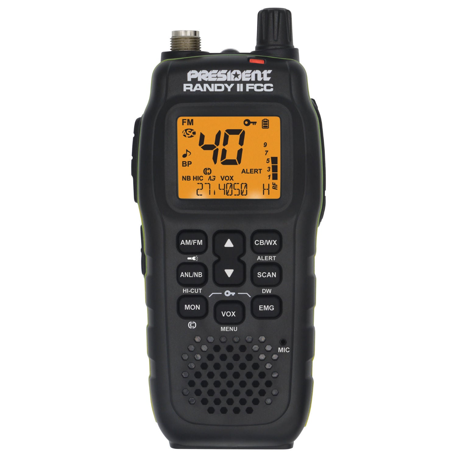 Radio CB portátil President RANDY II FCC FM - Estilo walkie-talkie con modo FM