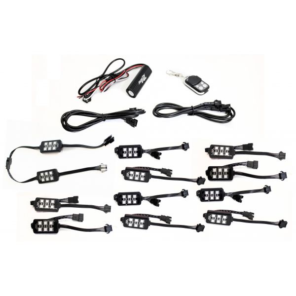 Racesport RS12RGB ColorADAPT 12-Piece Light 6SMD POD RGB Multi-Color Accent Kit with remote control