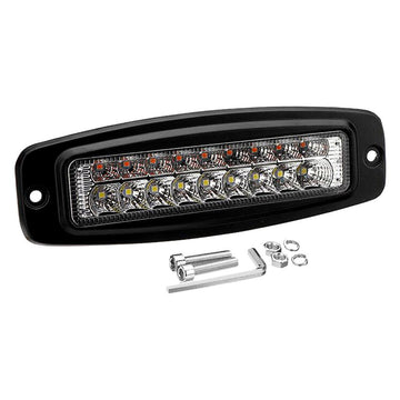 Race Sport® RSDCWAWLFM - Dual Function Street Series Flush Mount 6" 20W Rectangular Spot Beam White/Amber LED Light