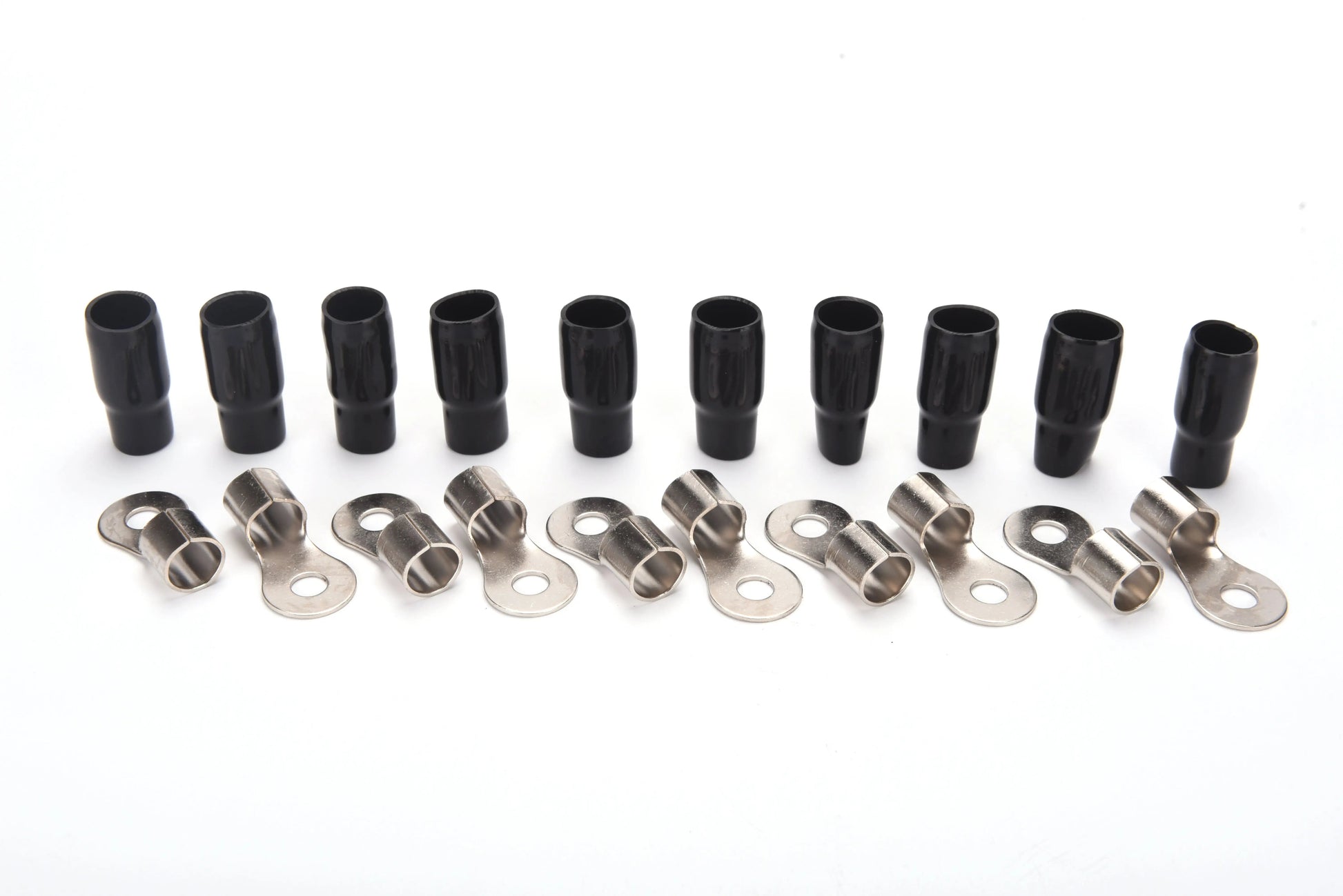 Orion Ring Terminal for 1/0 Gauge with 5/16" Hole and Nickel Finish - Black Jacket (10 Pack) Orion