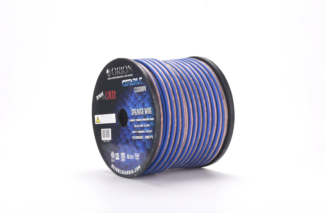Orion S10300PB Cobalt Series Speaker Wire 10 Gauge Blue/Clear (300ft Roll) Orion