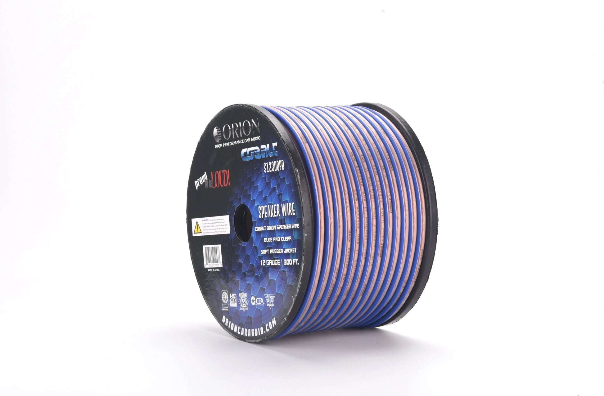 Orion S12300PB Cobalt Series Speaker Wire 12 Gauge Blue/Clear (300ft Roll) Orion