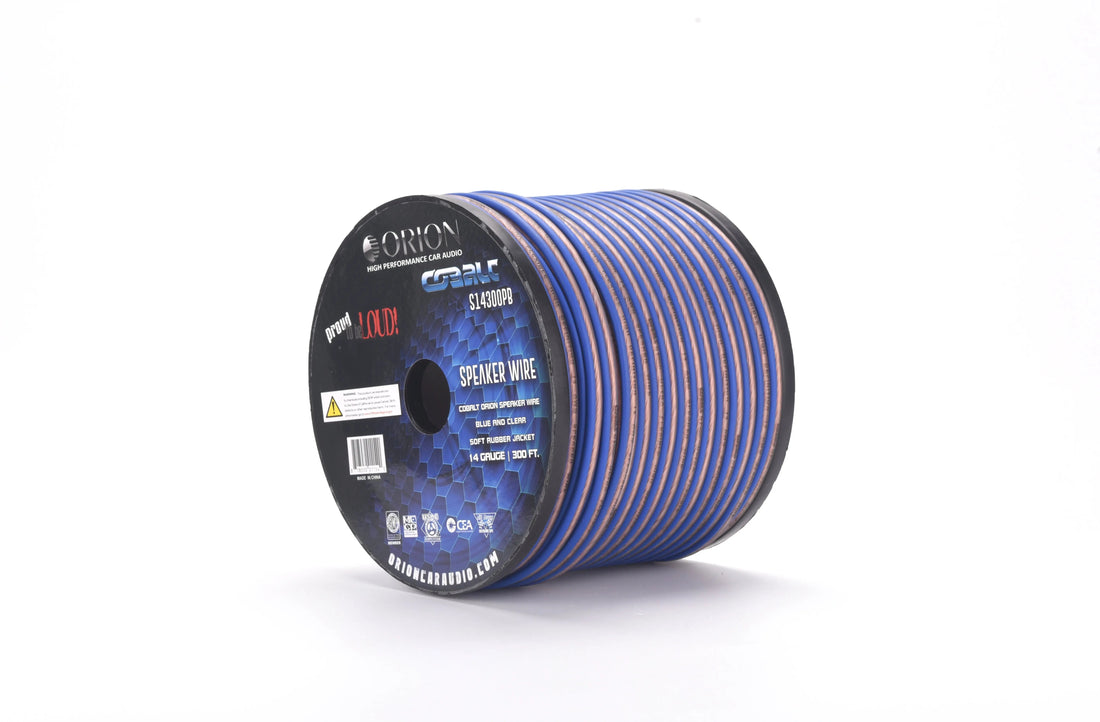 Orion S14300PB Cobalt Series Speaker Wire 14 Gauge Blue/Clear (300ft Roll) Orion