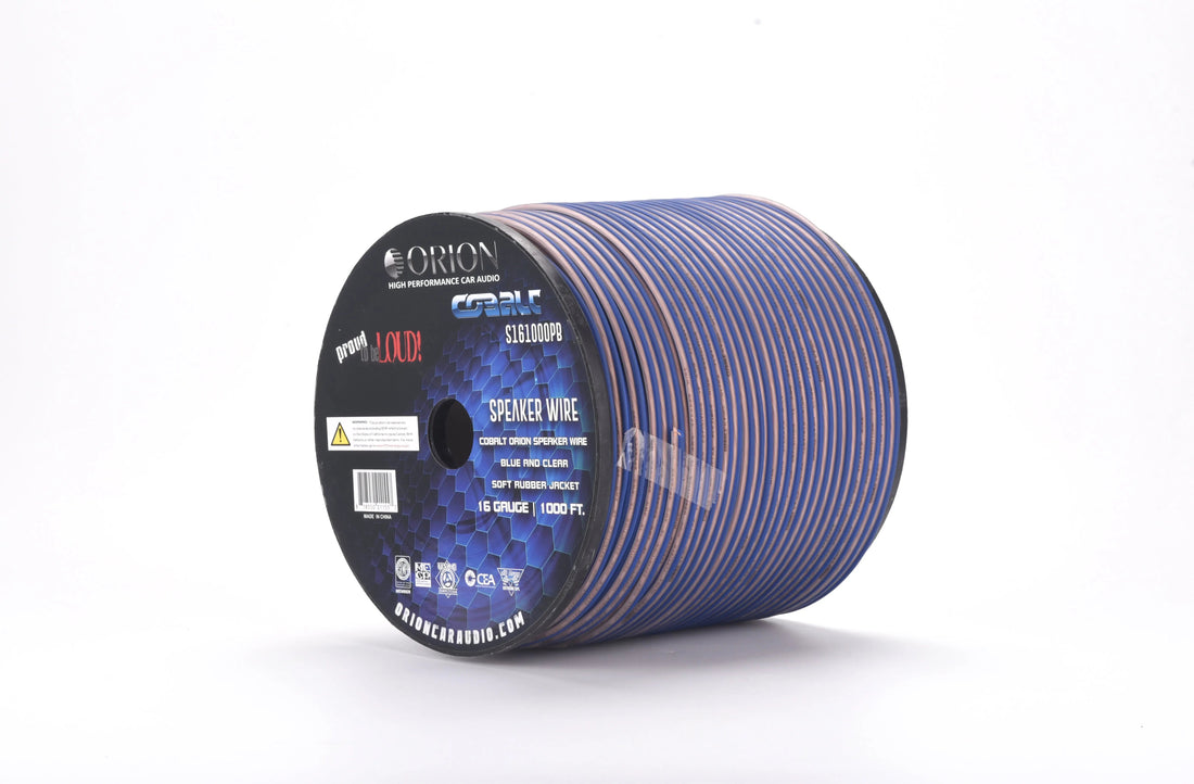 Orion S161000PB Wired Series Speaker Wire 16 Gauge Blue/Clear (1000ft Roll) Orion