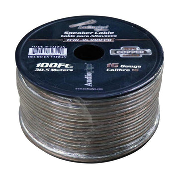 Audiopipe® TCBL-16-100CPR - Copper Series 16 AWG 2-Way 100' Clear Stranded GPT Speaker Wire Audiopipe